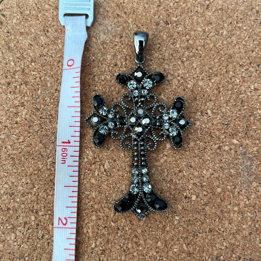 Black Rhinestone Cross 2” - Picture 2 of 2